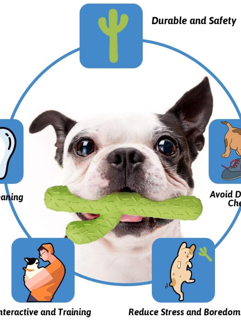 Dog Chew Toys, Durable Rubber Dog Toys for Aggressive Chewers, Tough Toys for Tr - Picture 2 of 7